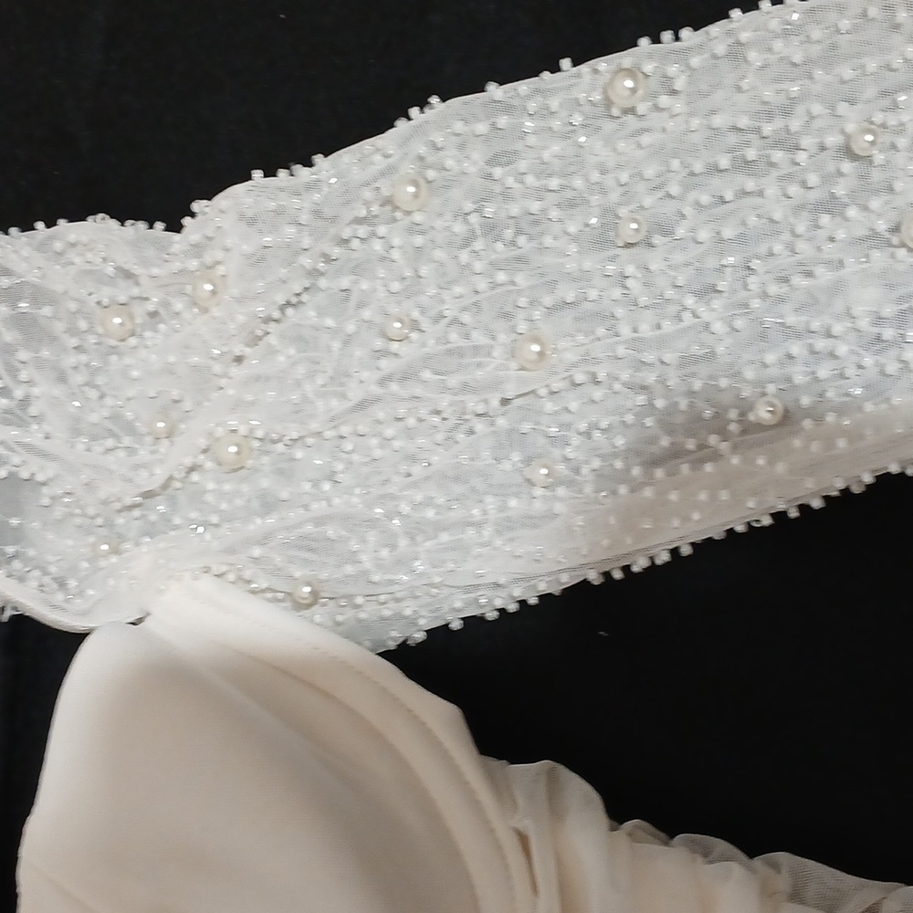Oh Polly ST. Germain Embellished Long-Sleeve Mini White Dress Sz 0 - Picture 8 of 10